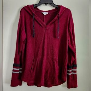 Slouchy burgundy hooded sweater